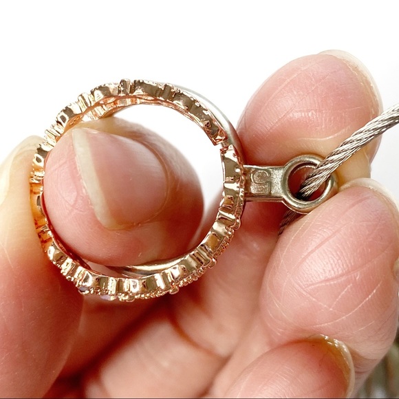 Butterfly Garden Rose Gold Tone Dual Ring Band 5+ - Picture 6 of 6